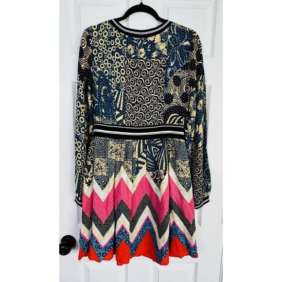 Maeve/Anthropologie Sporty Chevron Dress size 6 Long Sleeve Fit And Flare - Picture 9 of 10